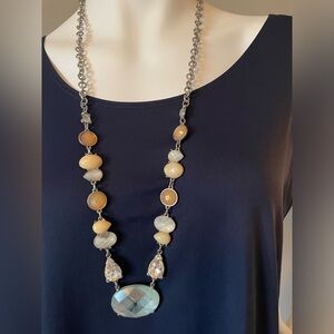Multi color long statement necklace from Loft